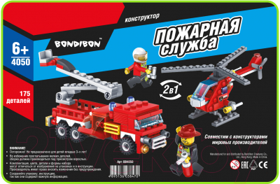Конструктор Bondibon Пожарная служба. Вертолет, машина / ВВ4050