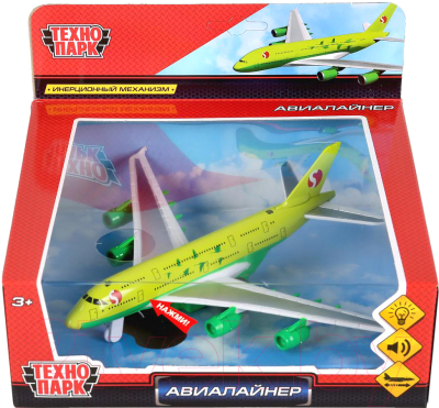 Самолет игрушечный Технопарк Авиалайнер S7 / 91002S-R-GN