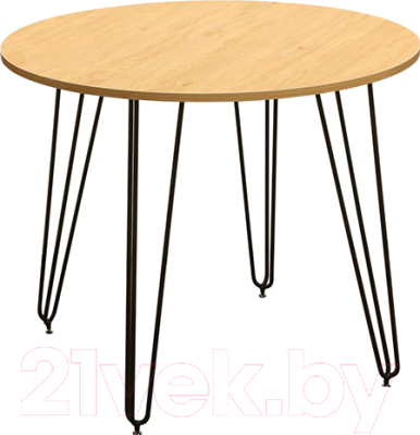 Обеденный стол Nowy Styl Aller Black H18 90x75 (дуб камен/черный)