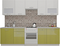 Кухонный гарнитур ВерсоМебель ЭкоЛайт-5 2.7 (белый/оливковый) - 