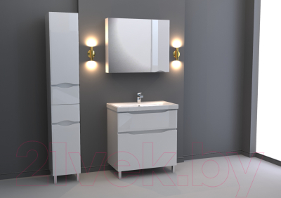 Шкаф с зеркалом для ванной АВН Латтэ 60 / 41.18 (1)