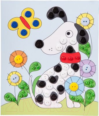 Набор для творчества Bondibon Картина из пуговиц для малышей. Собачка / ВВ3102