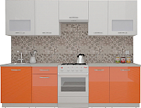 Готовая кухня ВерсоМебель ЭкоЛайт-5 2.8 (белый/яркий оранжевый) - 