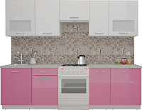 Кухонный гарнитур ВерсоМебель ЭкоЛайт-5 2.8 (белый/розовый) - 
