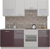 Кухонный гарнитур ВерсоМебель ЭкоЛайт-6 2.1 (белый/фиолетовый) - 