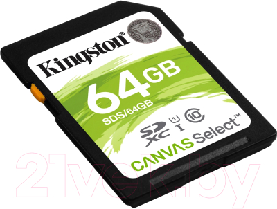 Карта памяти Kingston Canvas Select SDS/64GB SDXC 64GB