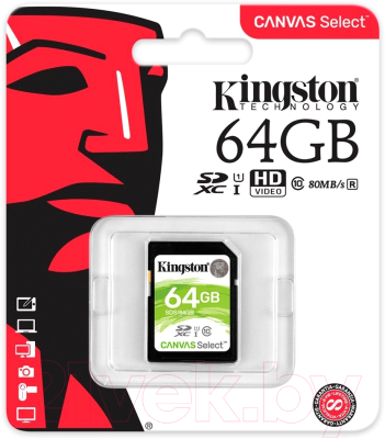 Карта памяти Kingston Canvas Select SDS/64GB SDXC 64GB