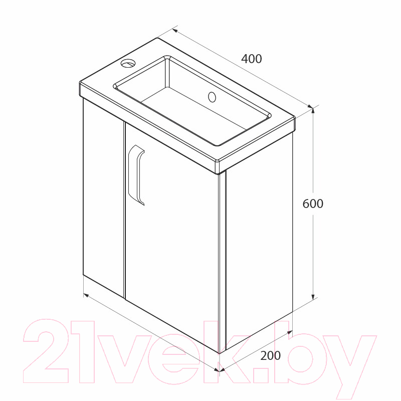 Тумба под умывальник IDDIS Torr TOR40W1i95