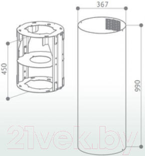 Удлинитель дымохода Faber D370 F990 10L / 112.0157.267