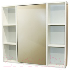 Шкаф с зеркалом для ванной СанитаМебель Сизаль 14.850 (левый)