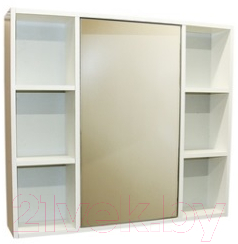 Шкаф с зеркалом для ванной СанитаМебель Сизаль 14.850 (правый)