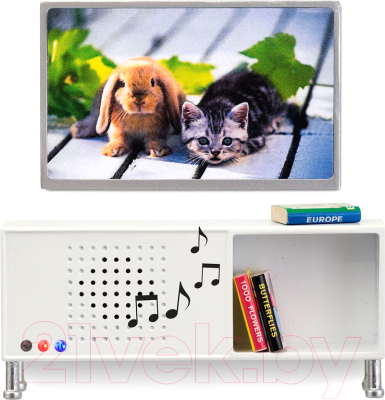 Комплект аксессуаров для кукольного домика Lundby Музыкальный центр и телевизор / LB-60208200 (белый)