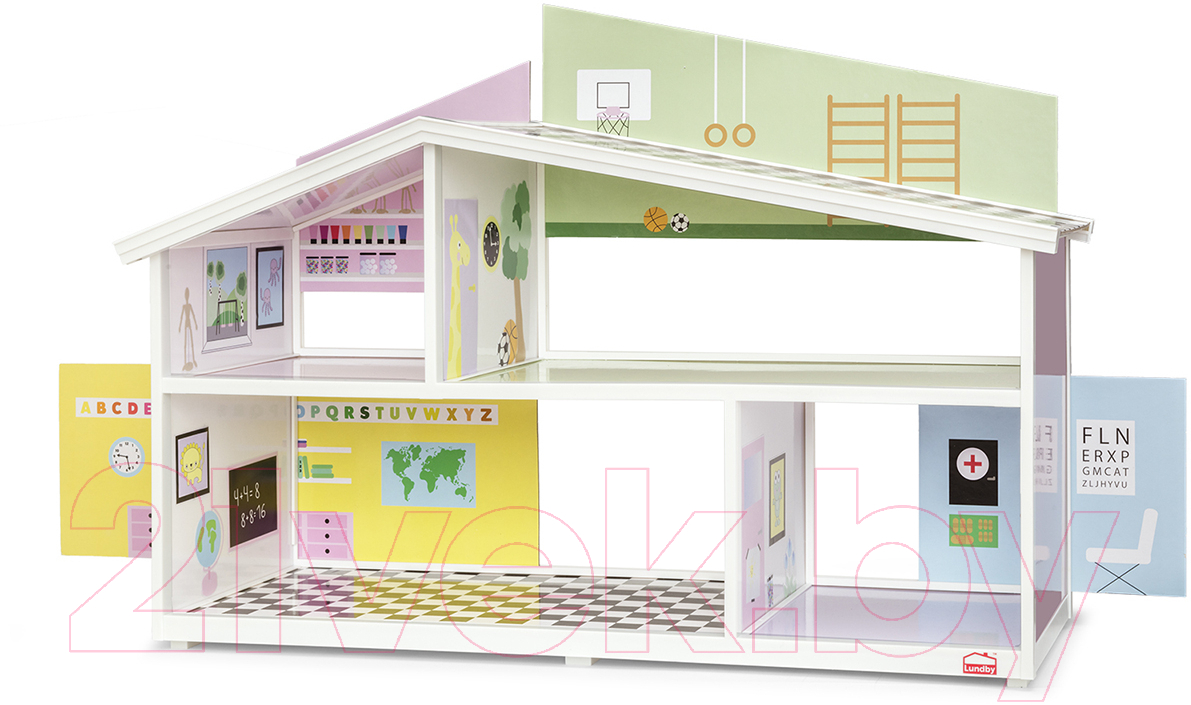 Аксессуар для кукольного домика Lundby Обои для школы / LB-60501500