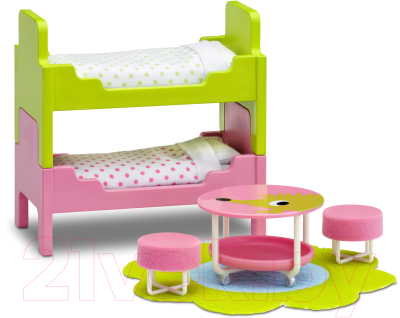 Комплект аксессуаров для кукольного домика Lundby Детская с 2 кроватями / LB-60209700
