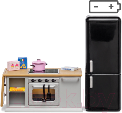 Комплект аксессуаров для кукольного домика Lundby Кухонный остров и холодильник / LB-60201800