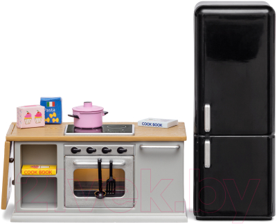Комплект аксессуаров для кукольного домика Lundby Кухонный остров и холодильник / LB-60201800