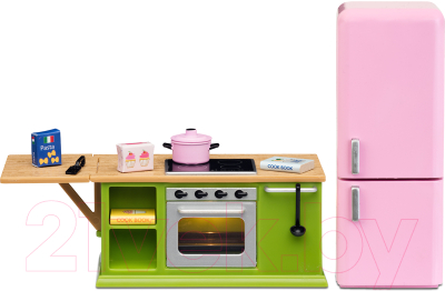 

Комплект аксессуаров для кукольного домика Lundby, Кухонный набор с холодильником / LB-60202700