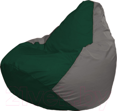 Бескаркасное кресло Flagman Груша Мега Super Г5.1-61 (тёмно-зелёный/серый)