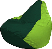 Бескаркасное кресло Flagman Груша Мега Super Г5.1-63 (тёмно-зелёный/салатовый) - 