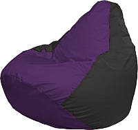 Бескаркасное кресло Flagman Груша Мега Super Г5.1-67 (фиолетовый/чёрный) - 