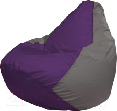 Бескаркасное кресло Flagman Груша Мега Super Г5.1-72 (фиолетовый/серый)