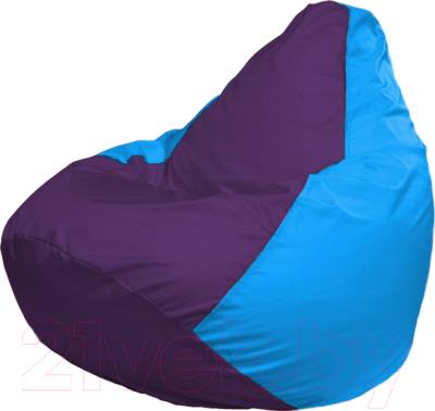 Бескаркасное кресло Flagman Груша Мега Super Г5.1-74 (фиолетовый/голубой)