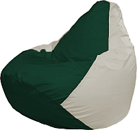 Бескаркасное кресло Flagman Груша Мега Super Г5.1-76 (тёмно-зелёный/белый) - 