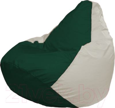 Бескаркасное кресло Flagman Груша Мега Super Г5.1-76 (тёмно-зелёный/белый)