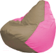 Бескаркасное кресло Flagman Груша Мега Super Г5.1-89 (тёмно-бежевый/розовый) - 
