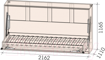 Шкаф-кровать трансформер Интерлиния Innova H90 (бетон/белый)