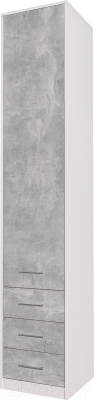 Шкаф-пенал Интерлиния Innova V02 (бетон/белый)