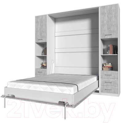 Комплект мебели для спальни Интерлиния Innova V140-1 (бетон/белый)