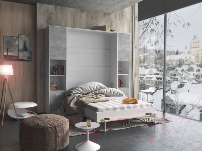 Комплект мебели для спальни Интерлиния Innova V140-1 (вудлайн/белый) - Фото другой расцветки в интерьере 