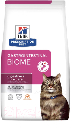 Сухой корм для кошек Hill's Prescription Diet Gastrointestinal Biome / 605850 (1.5кг)