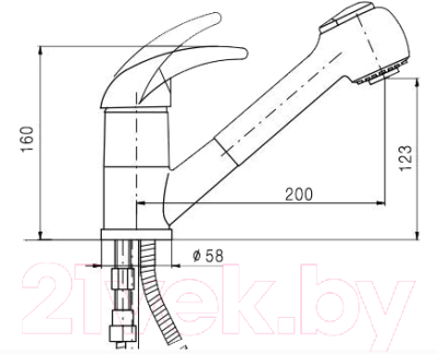 Комплект сантехники Polygran F-07 + смеситель Низкая лейка (черный)