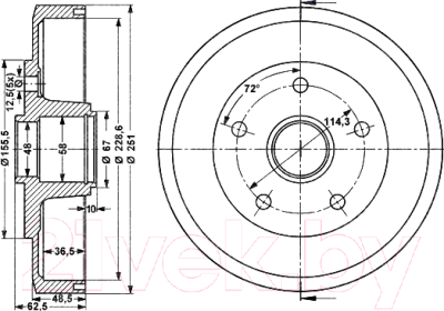 

Тормозной барабан Stellox, 60253210SX