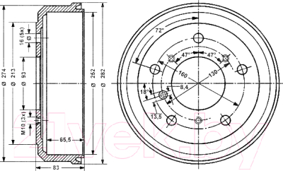 

Тормозной барабан Stellox, 60264705SX