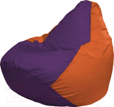 Бескаркасное кресло Flagman Груша Мега Super Г5.1-33 (фиолетовый/оранжевый)