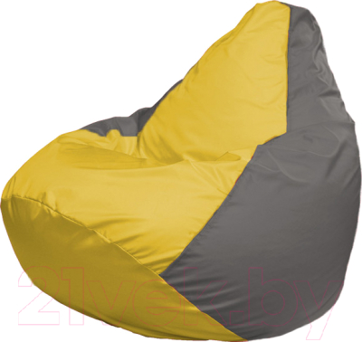 Бескаркасное кресло Flagman Груша Мега Super Г5.1-34 (желтый/серый)