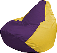 Бескаркасное кресло Flagman Груша Мега Super Г5.1-35 (фиолетовый/желтый) - 