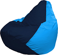 Бескаркасное кресло Flagman Груша Мега Super Г5.1-48 (тёмно-синий/голубой) - 