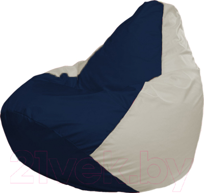 Бескаркасное кресло Flagman Груша Мега Super Г5.1-51 (тёмно-синий/белый)