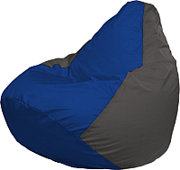 Бескаркасное кресло Flagman Груша Мега Super Г5.1-118 (синий/тёмно-серый) - 