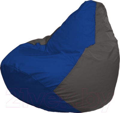 Бескаркасное кресло Flagman Груша Мега Super Г5.1-118 (синий/тёмно-серый)
