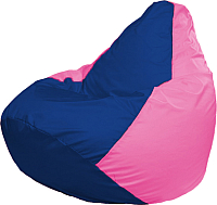 Бескаркасное кресло Flagman Груша Мега Super Г5.1-120 (синий/розовый) - 