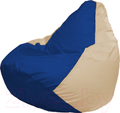 Бескаркасное кресло Flagman Груша Мега Super Г5.1-121 (синий/светло-бежевый)