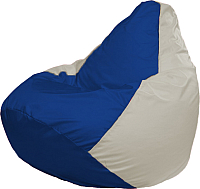 Бескаркасное кресло Flagman Груша Мега Super Г5.1-125 (синий/белый) - 