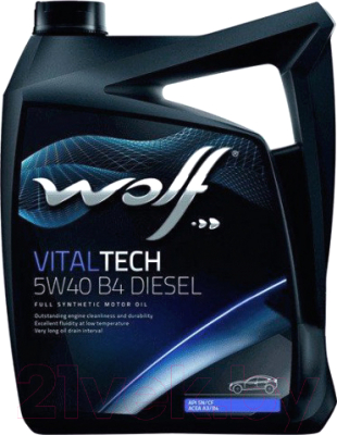 Моторное масло WOLF VitalTech 5W40 B4 Diesel / 26116/5 (5л)