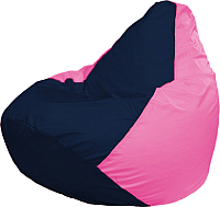Бескаркасное кресло Flagman Груша Мега Super Г5.1-44 (тёмно-синий/розовый) - 