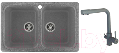 

Мойка кухонная Gerhans, C02 + смеситель KK4055-3-24